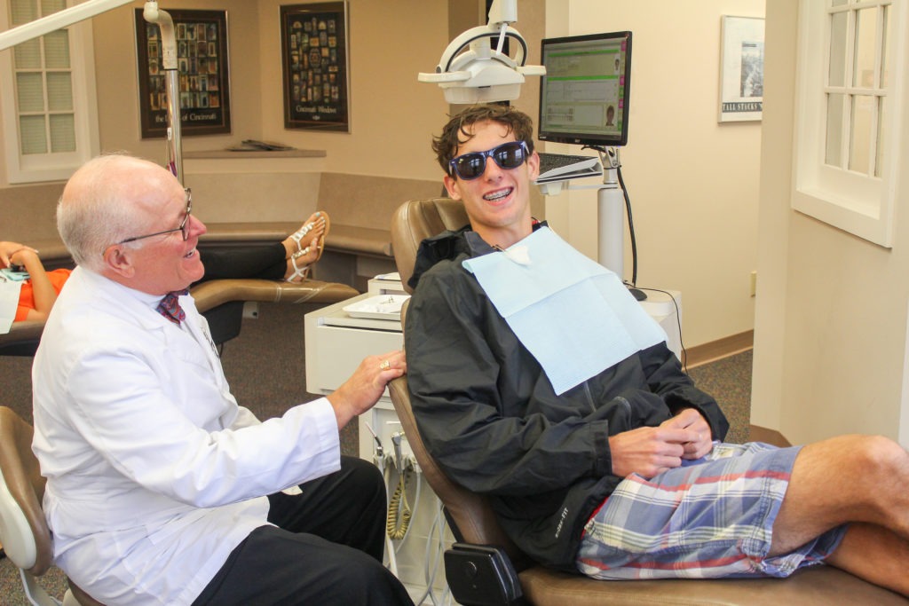 Dr. Thacker with a patient