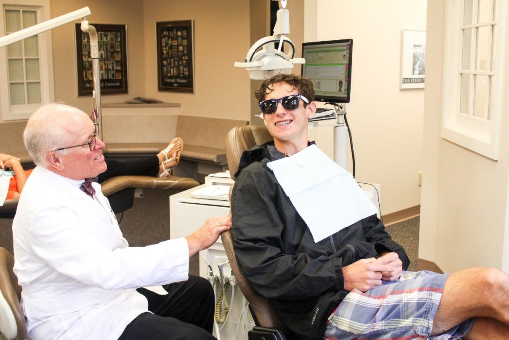 Dr. Jim Thacker with patient