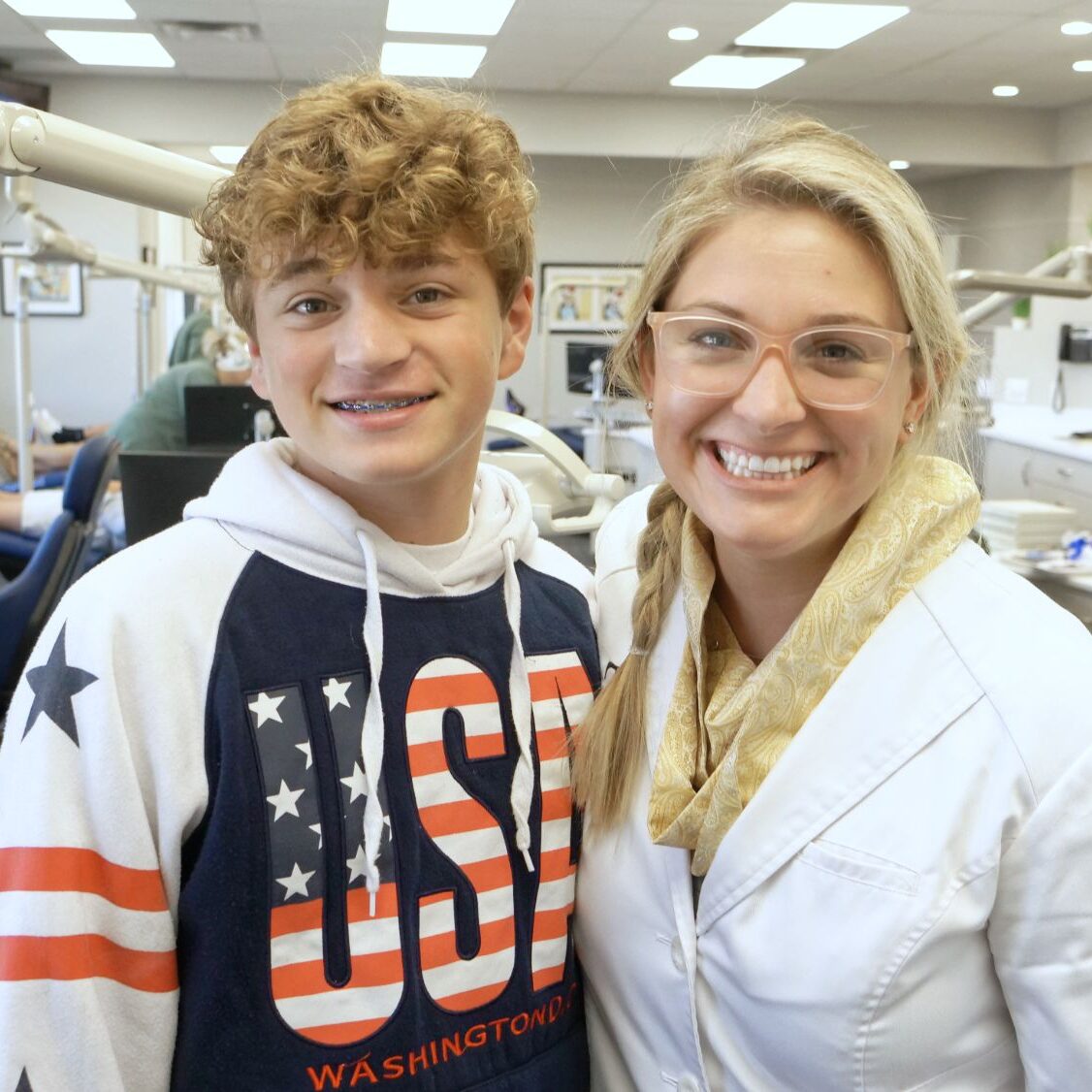 Dr. MaryEvan with a patient